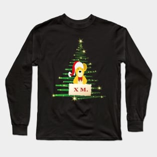 merry christmas tree cute santa bear Long Sleeve T-Shirt